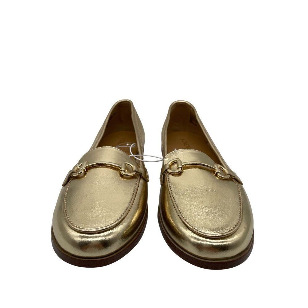 J. Crew Crew Cuts Girls Metallic Gold Horse Bit Loafers‎ Flats Sz 5 Preppy Shool - Picture 2 of 12